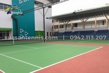 Sửa chữa và sơn lại 2 sân tennis Hồ Xuân Hương