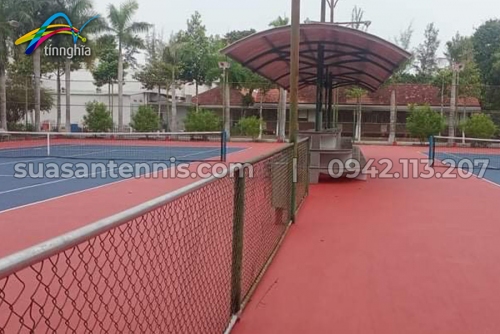 Dự án sơn và sửa lại 2 sân tennis với hệ thống 4 lớp Sơn Nova Sports